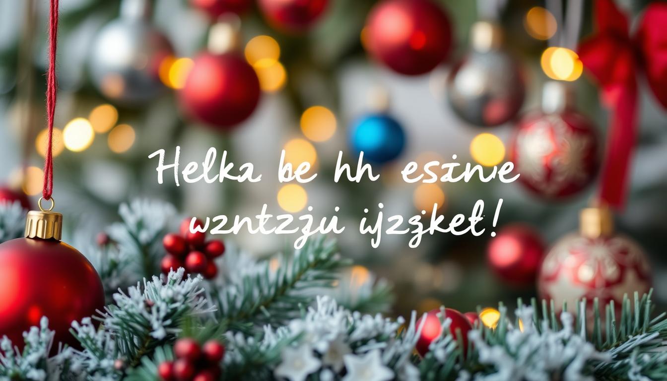 Życzenia bożonarodzeniowe krótkie na tle świątecznych dekoracji