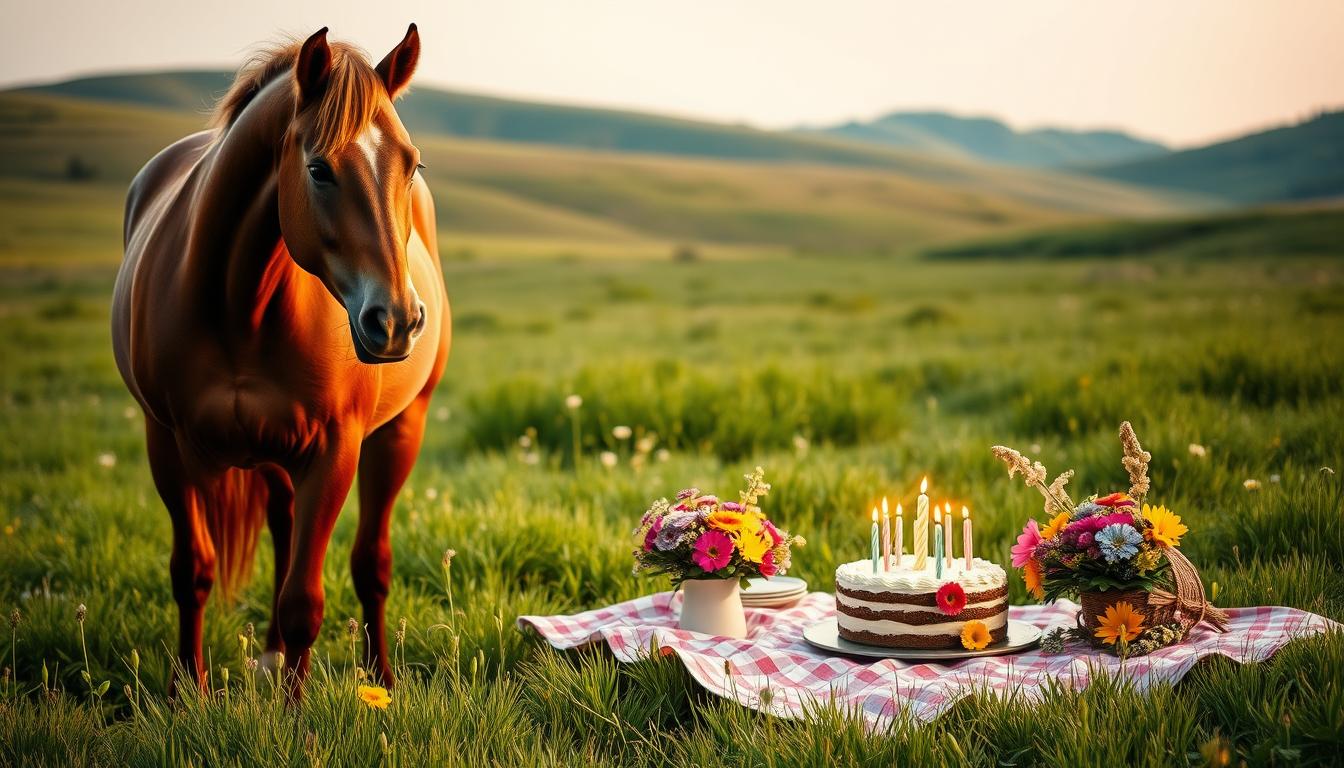 Życzenia urodzinowe z koniem